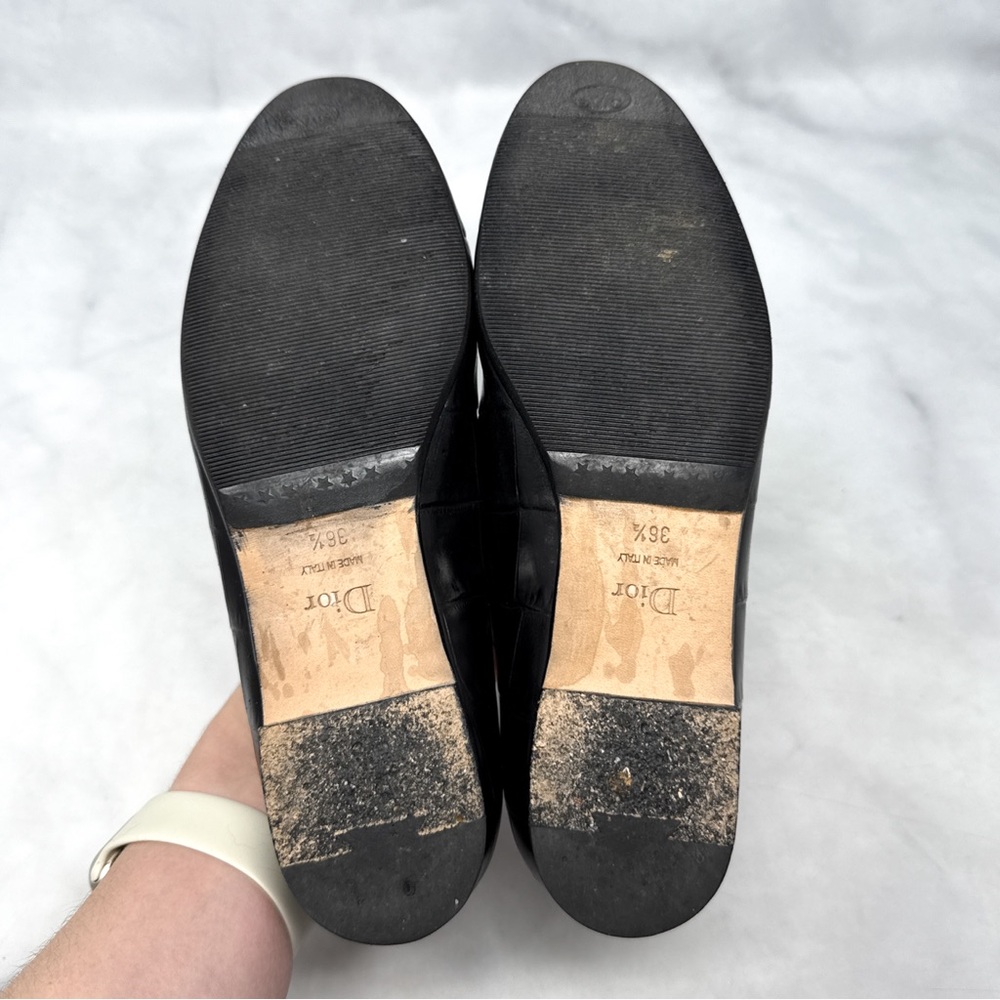 Christian Dior Vintage Y2K Tresor Croc Crystal Charm Embellished Leather Flats - Picture 8 of 11